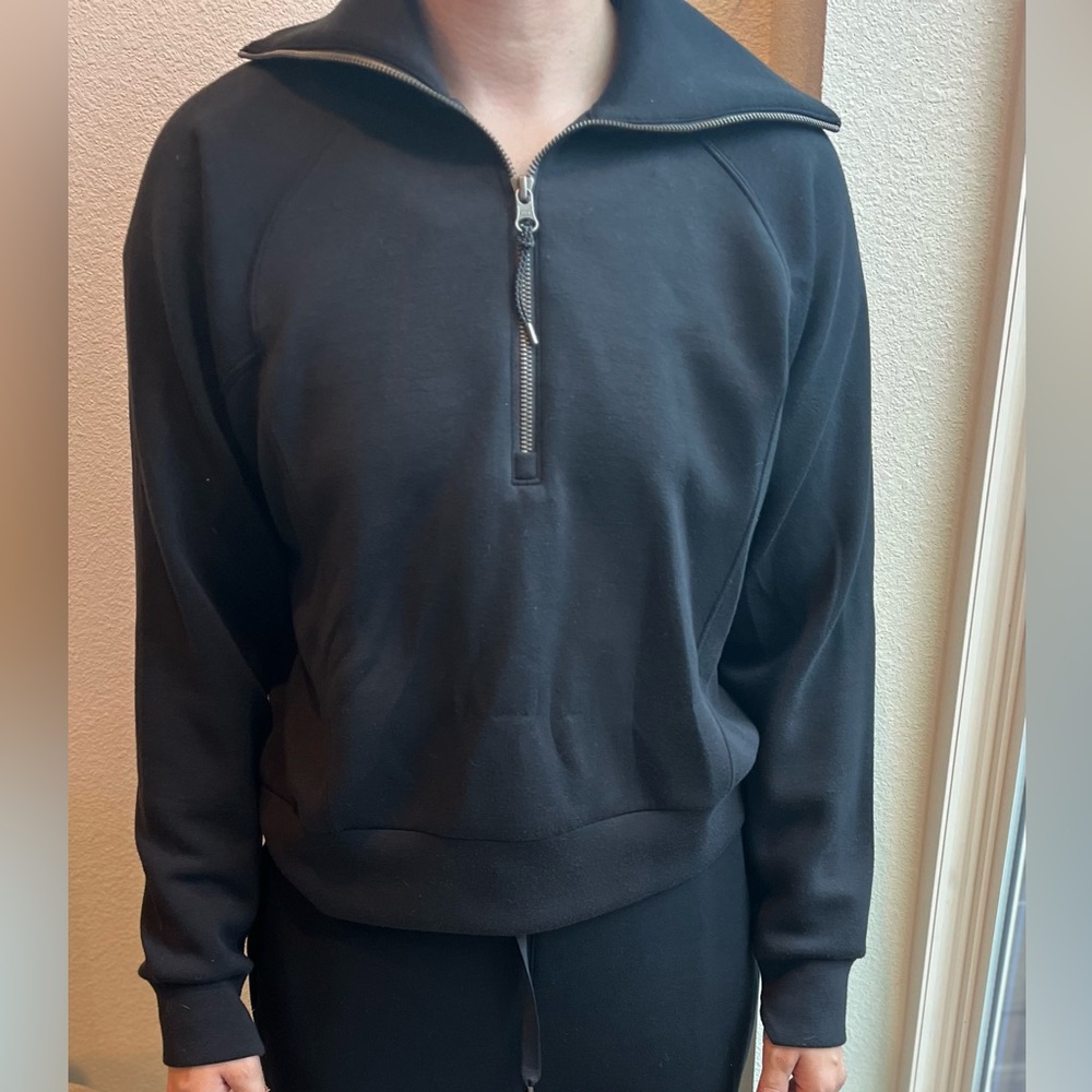 Spanx AirEssentials black half zip sweatshirt size small